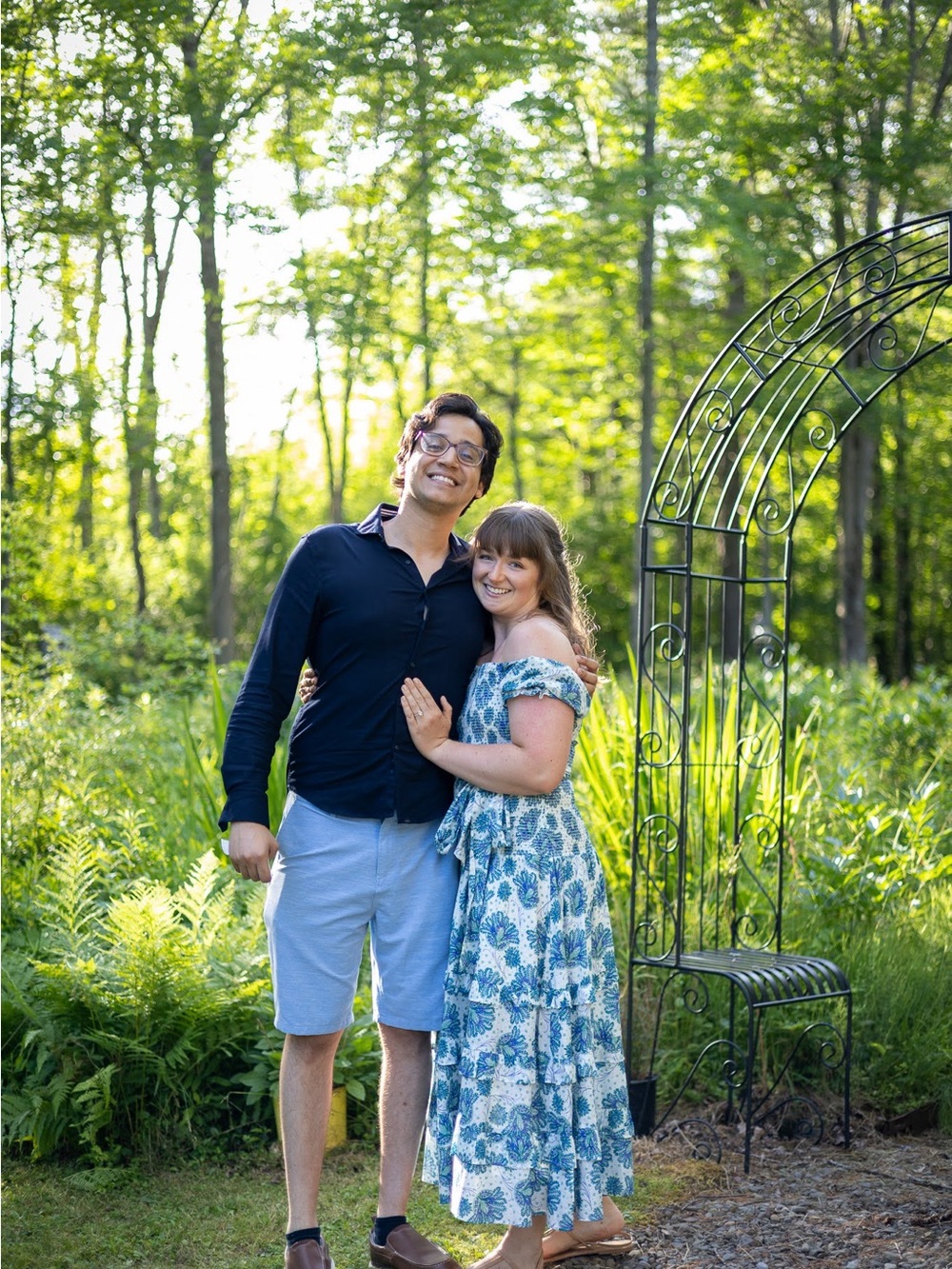 J. Crew Point Sur Smocked Tiered White and Blue Floral Midi Dress - Picture 3 of 3
